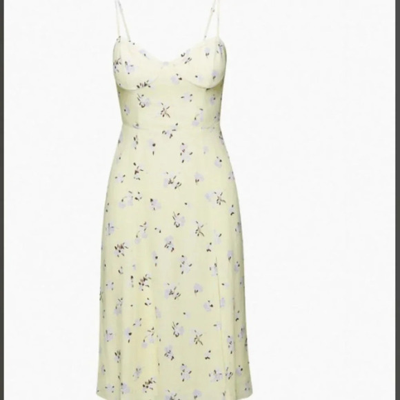 Aritzia Sunday Best Viola Midi Dress Yellow Purple XL - Picture 1 of 9